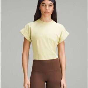 Lululemon NWT Heavyweight Cotton T-Shirt Bodysuit Finch Yellow Size large
